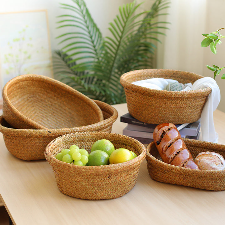 Unisex Oval Storage Basket made of Woven Natural Material Bowlift