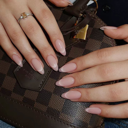 Elegant stiletto artificial nails with French tip Bowlift