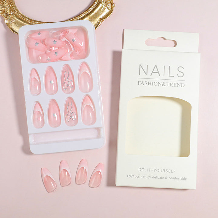 Premium Press-On Nail Set with Decorative Accents Bowlift
