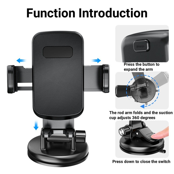 Unisex Auto-Smartphone-Mount with 360-Degree Rotating Mechanism Bowlift