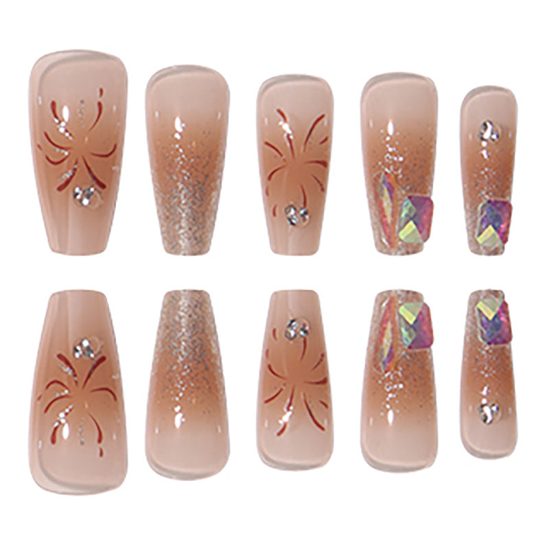 Luxury Glittery Press-On Nail Art Set Bowlift