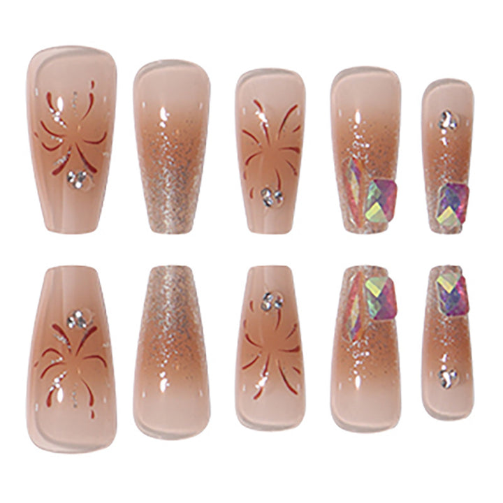 Luxury Glittery Press-On Nail Art Set Bowlift