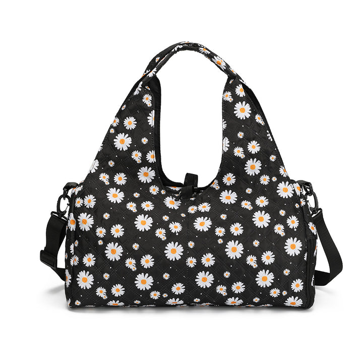 Floral Pattern Quilted Shoulder Bag Bowlift