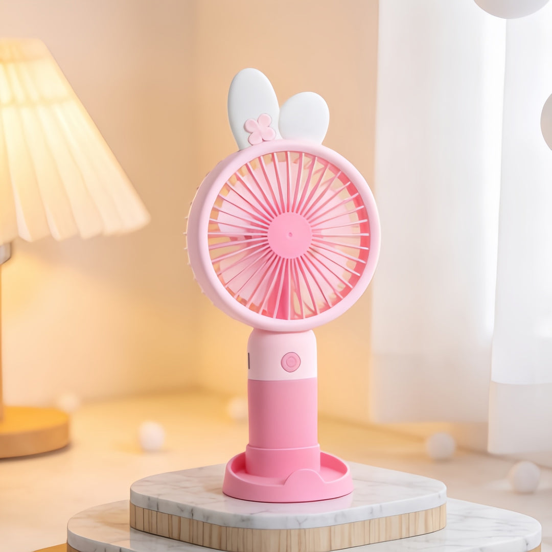 Women portable hand fan with cute rabbit design Bowlift