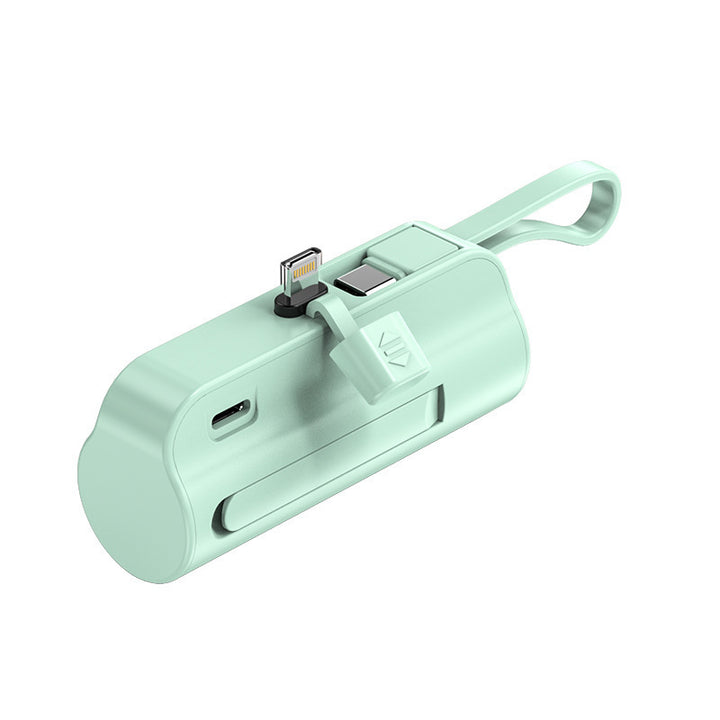 Portable charger with integrated charging cable and ergonomic design Bowlift