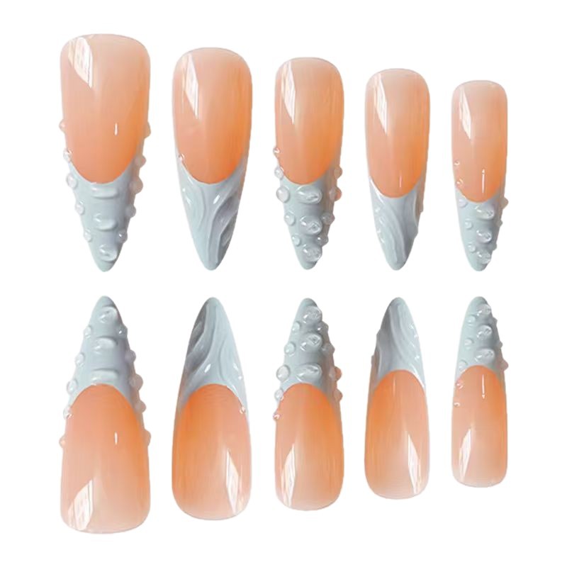 Artistic 3D Textured Nail Enhancements Bowlift
