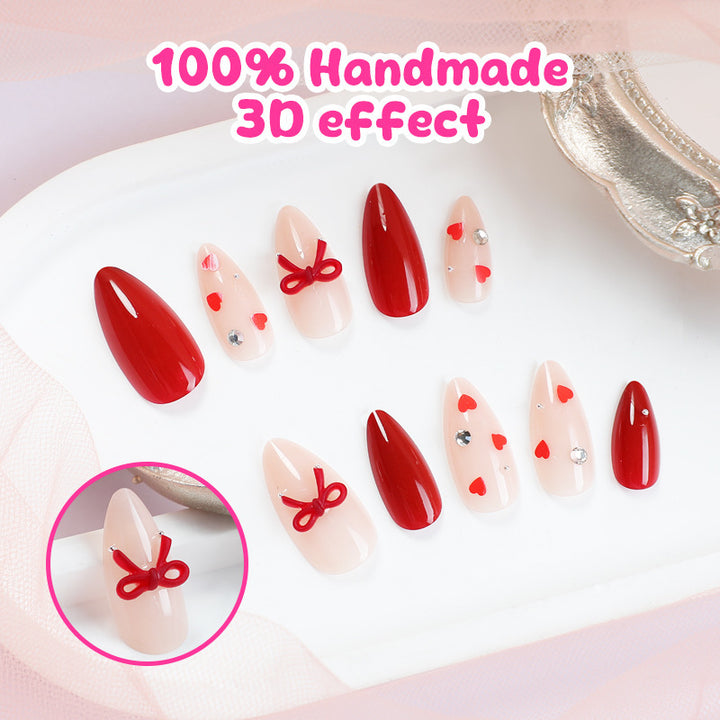Artificial nail set with romantic designs and exquisite details Bowlift