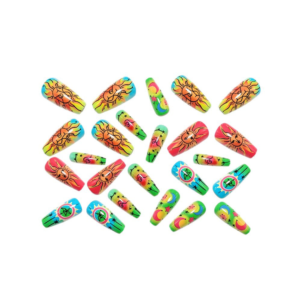Creative neon-themed art nails with fantastic patterns Bowlift