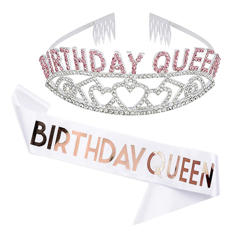 Women's Sparkling Tiara and Sash Set Bowlift