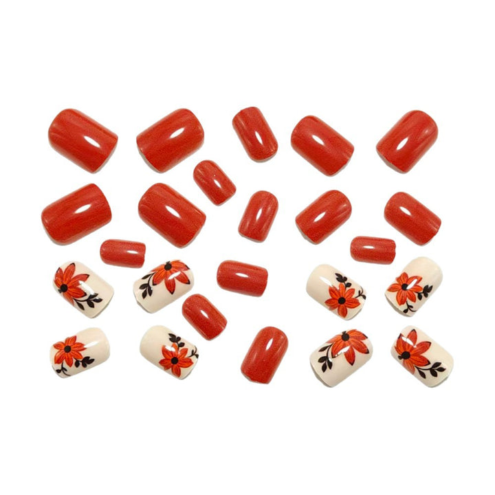 Artificial nails with floral autumn motifs Bowlift
