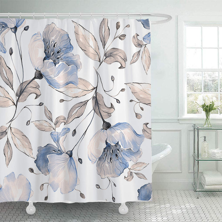 Floral Patterned Shower Curtain Bowlift