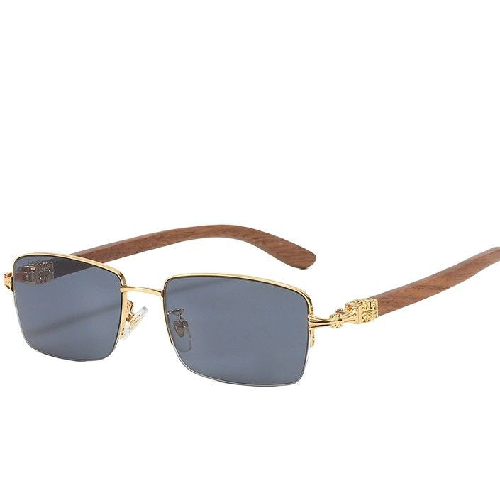 Ladies fashionable glasses with rectangular frame and high-quality wood details Bowlift
