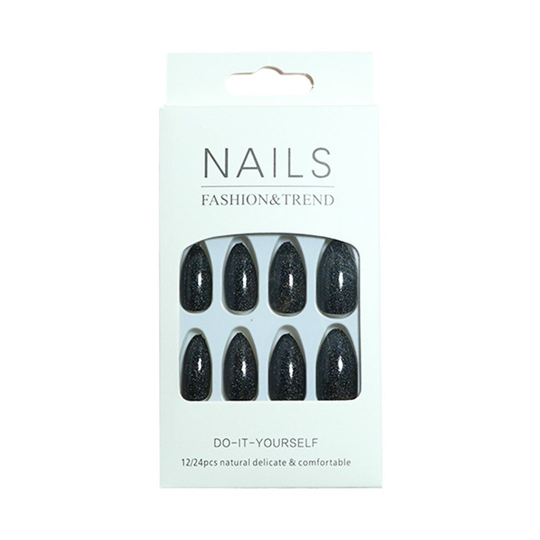 Glamorous Stiletto Press-On Nails with Glitter Finish Bowlift