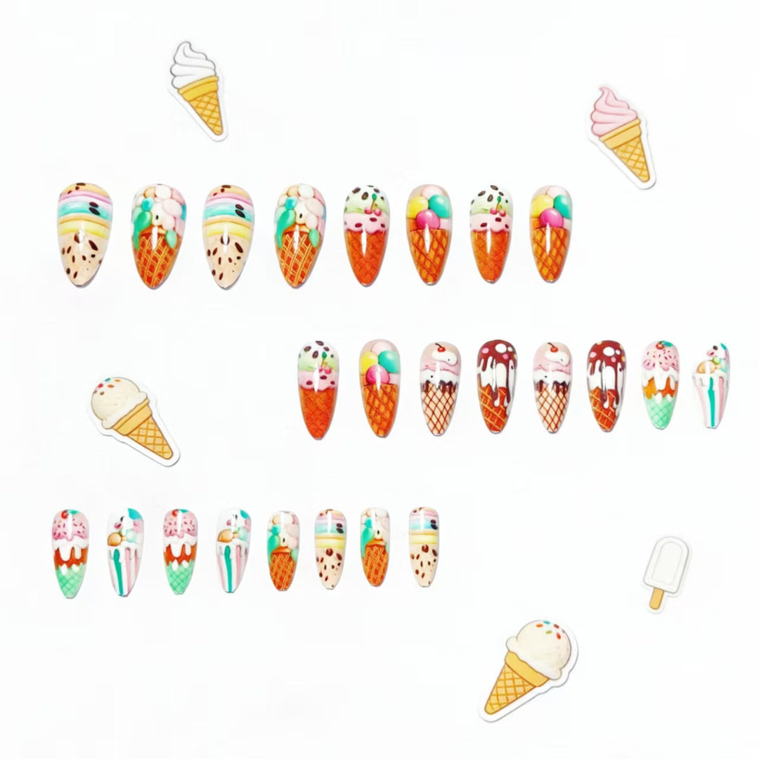 Creative Art Nails with Ice Cream Design Bowlift