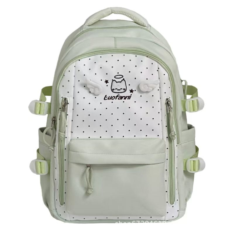 Playful Polka Dot Multi-Pocket Backpack Bowlift