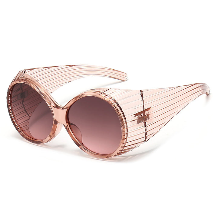 Women Oversized Cat-Eye Sunglasses with Stylish, Textured Frame Bowlift