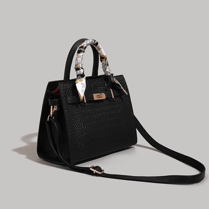 Chic Crocodile-Embossed Handbag Bowlift