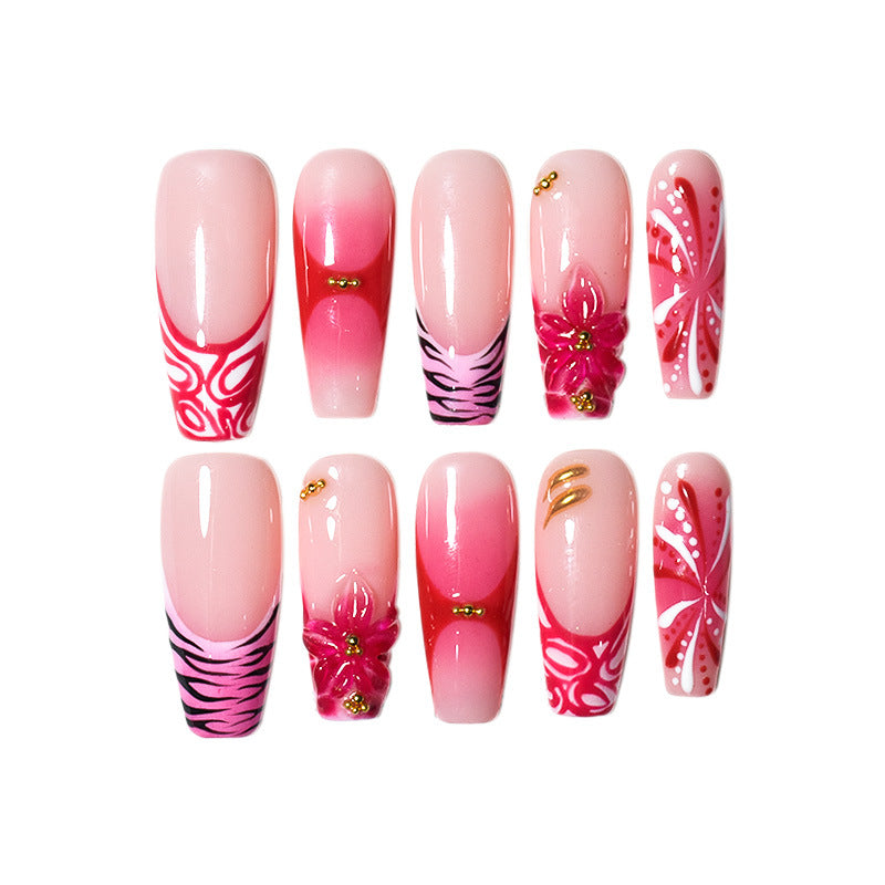 Artistic Hand-Painted Nail Enhancements Bowlift