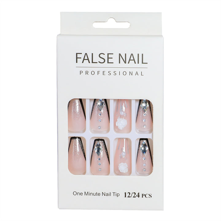 Decorative Press-On Nail Set with 3D Accents Bowlift