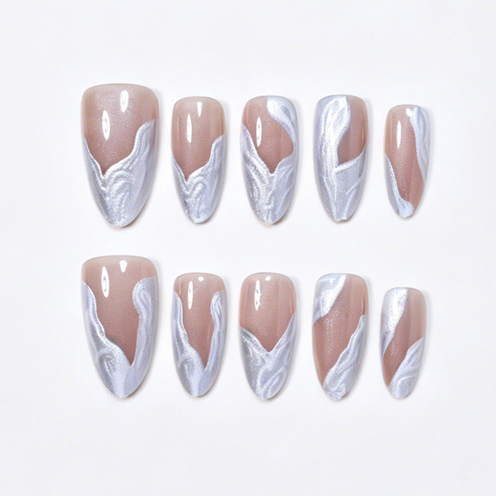 Premium Marble Design Press-On Nail Set Bowlift