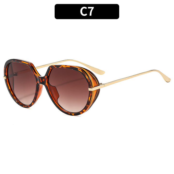 Elegant Oversized Cat-Eye Sunglasses with Decorative Frame
