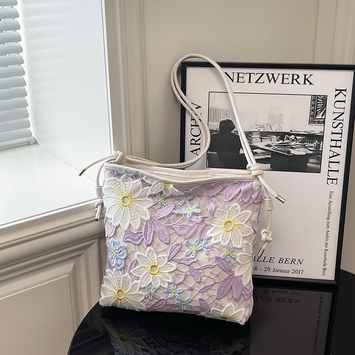 Artfully Embroidered Handbag Bowlift