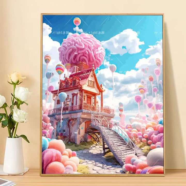 Whimsical Fantasy Landscape Art Canvas Bowlift