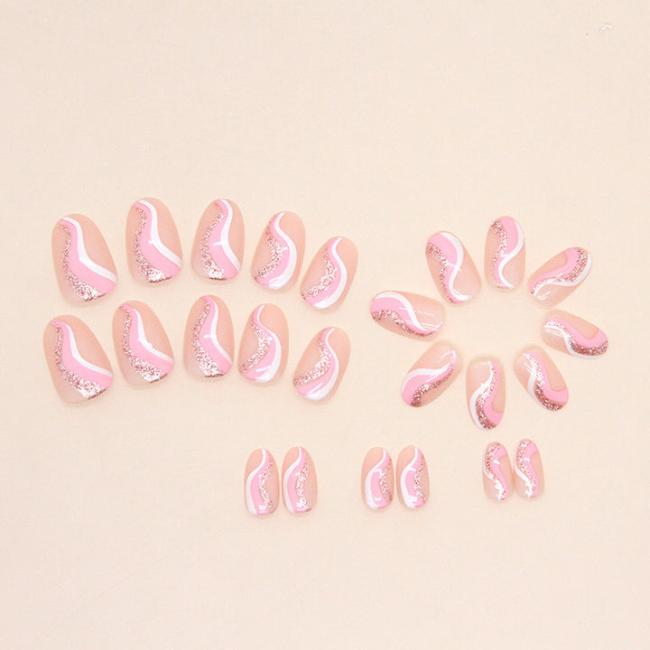 Artistic Wave Design Nail Tips Bowlift