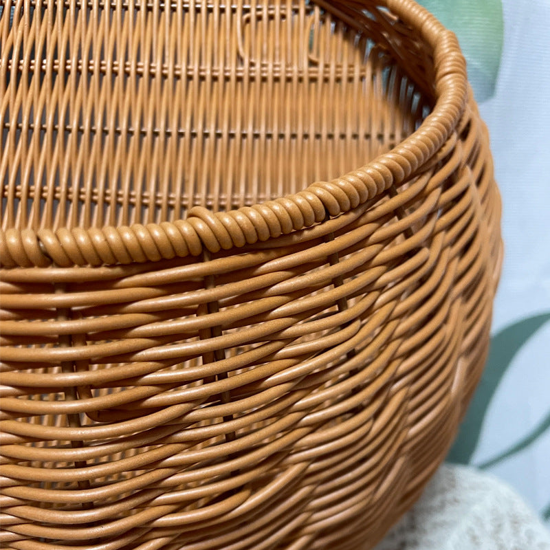 Women Handmade Woven Basket with Handle Bowlift