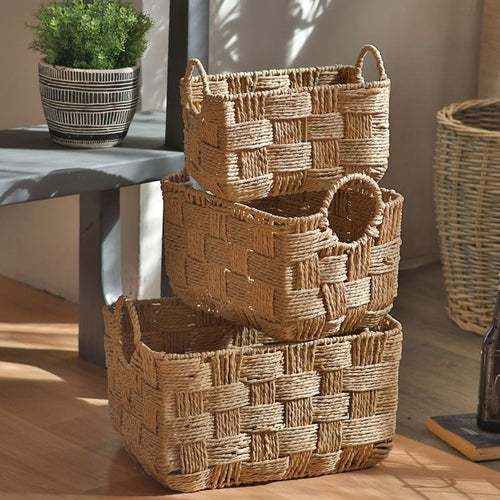 Handcrafted Natural Fiber Storage Basket