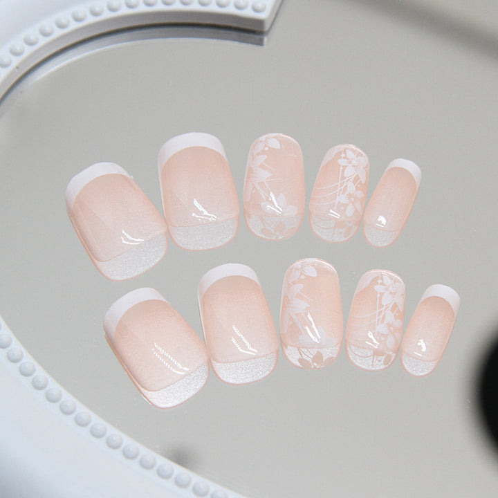 Floral Design Press-On Nail Tips Bowlift
