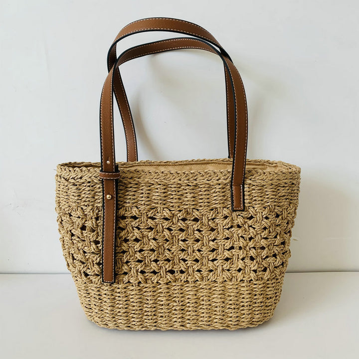 Handcrafted beach bag with high-quality leather handles Bowlift