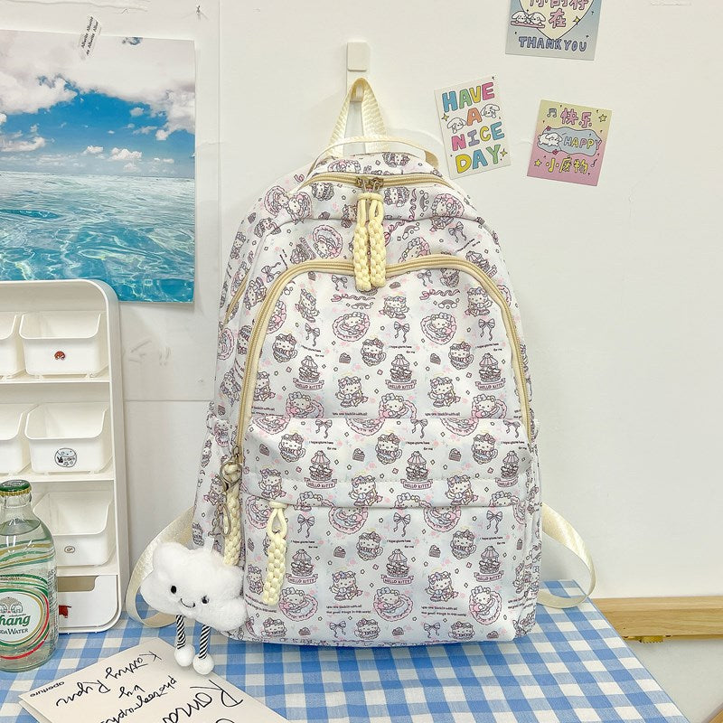 Whimsical Character Print Backpack