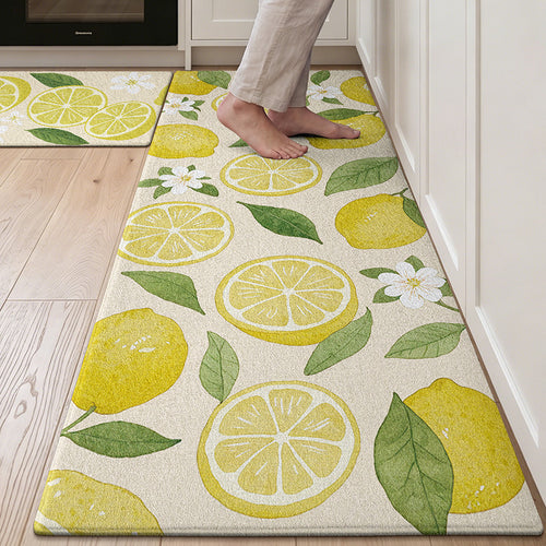 Refreshing Citrus-Themed Kitchen Runner Mat Bowlift