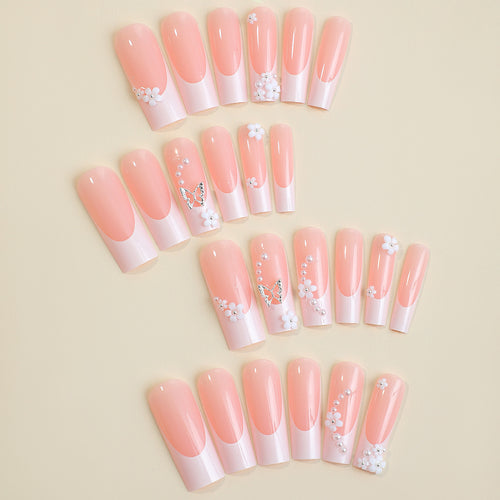 Nail art set with charming flower and butterfly accents Bowlift