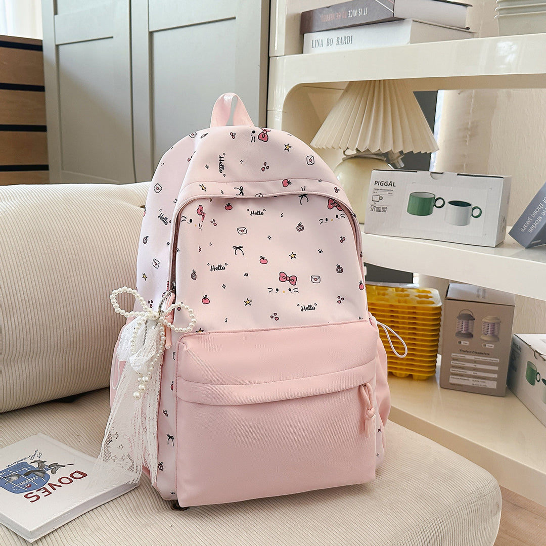 Cute Character Print Backpack Bowlift