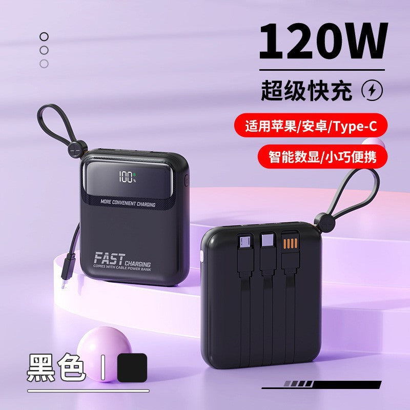 Portable power bank with integrated cables and multifunctional charging port Bowlift