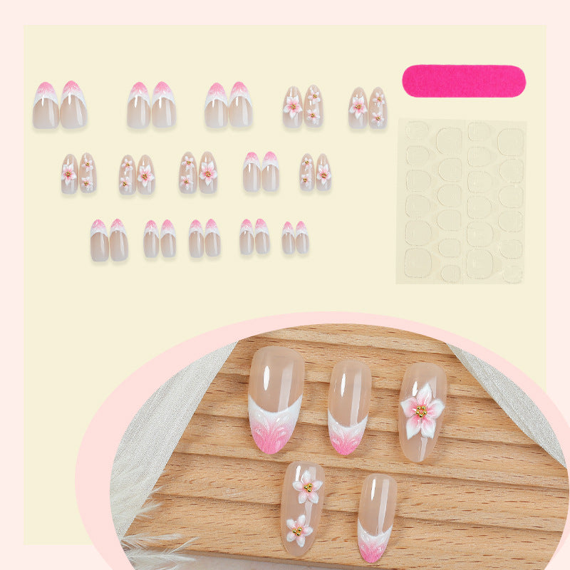 Floral Design Press-On Nail Set Bowlift
