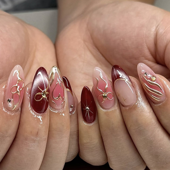 Artistic Nail Extensions with Creative Decorations Bowlift