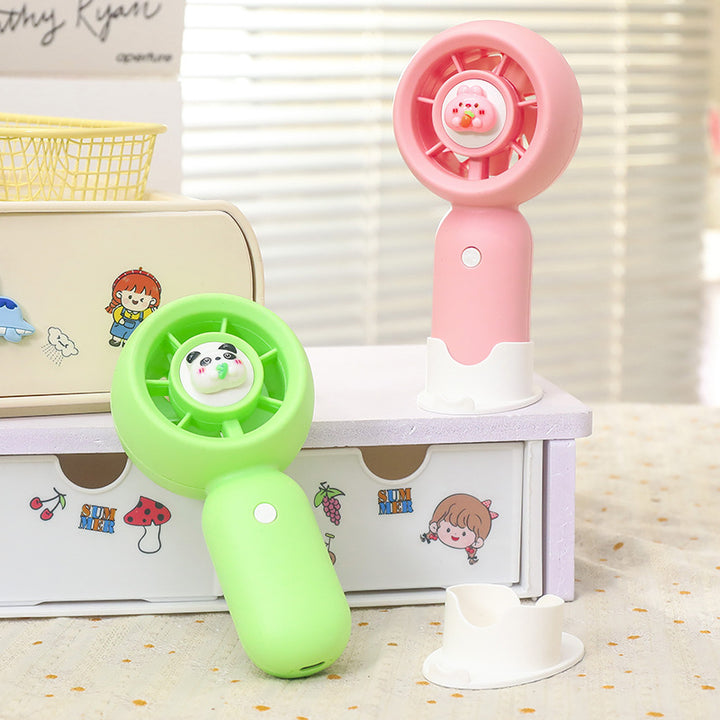 Women's Portable Handheld Fan with Cute Bear Design Bowlift