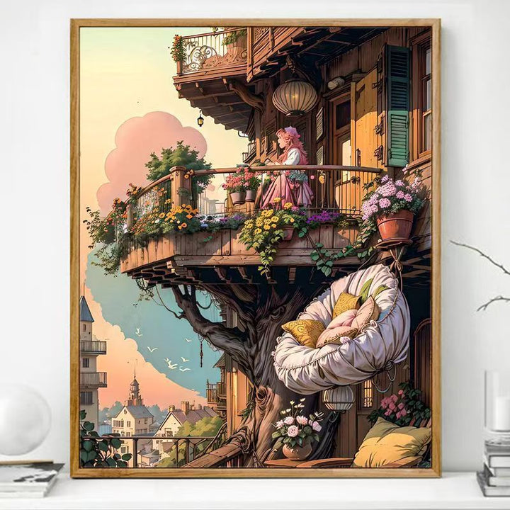 Cozy Balcony Art Print Bowlift