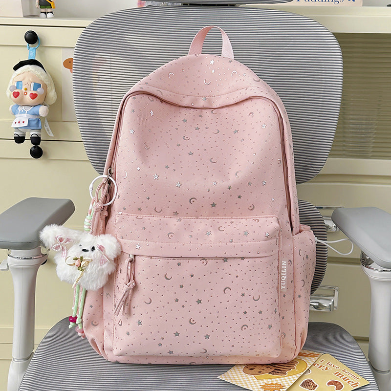 Starry Print School Backpack Bowlift