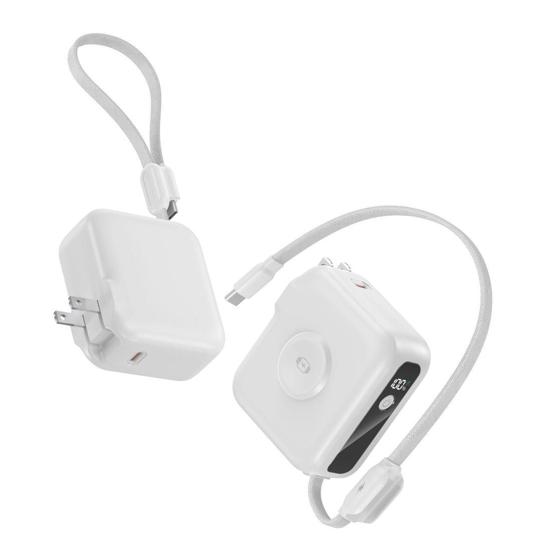 Portable Power Bank Charger with Foldable Plug and USB Type C Cable Bowlift