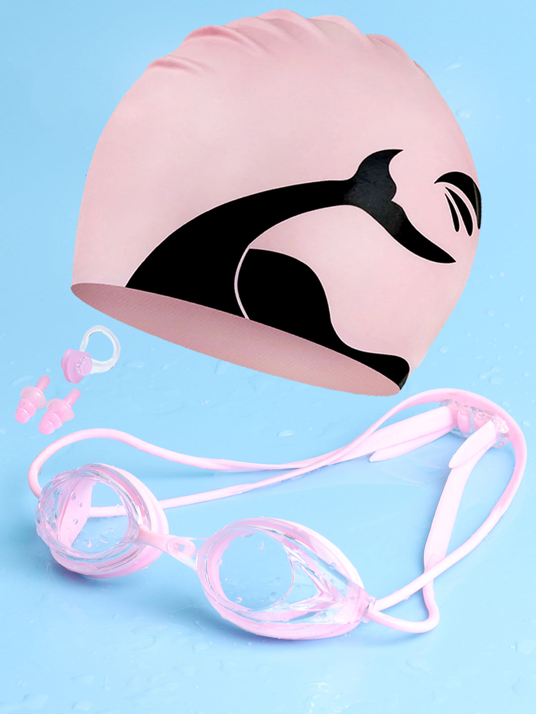 Swimming goggles with adjustable head strap and comfort nose piece Bowlift