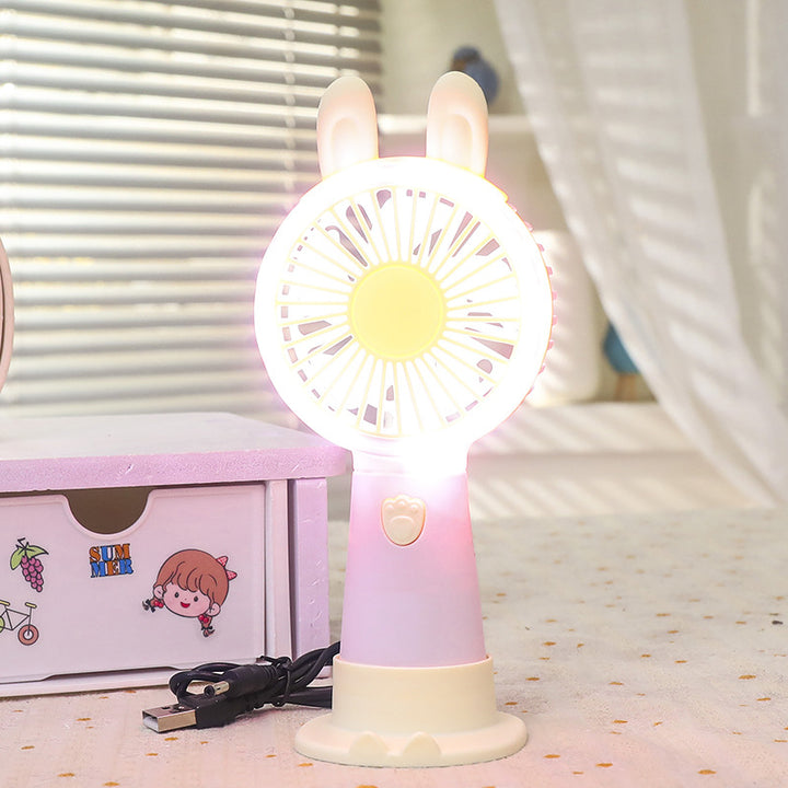 Women's Portable LED Fan in Cute Rabbit Design Bowlift