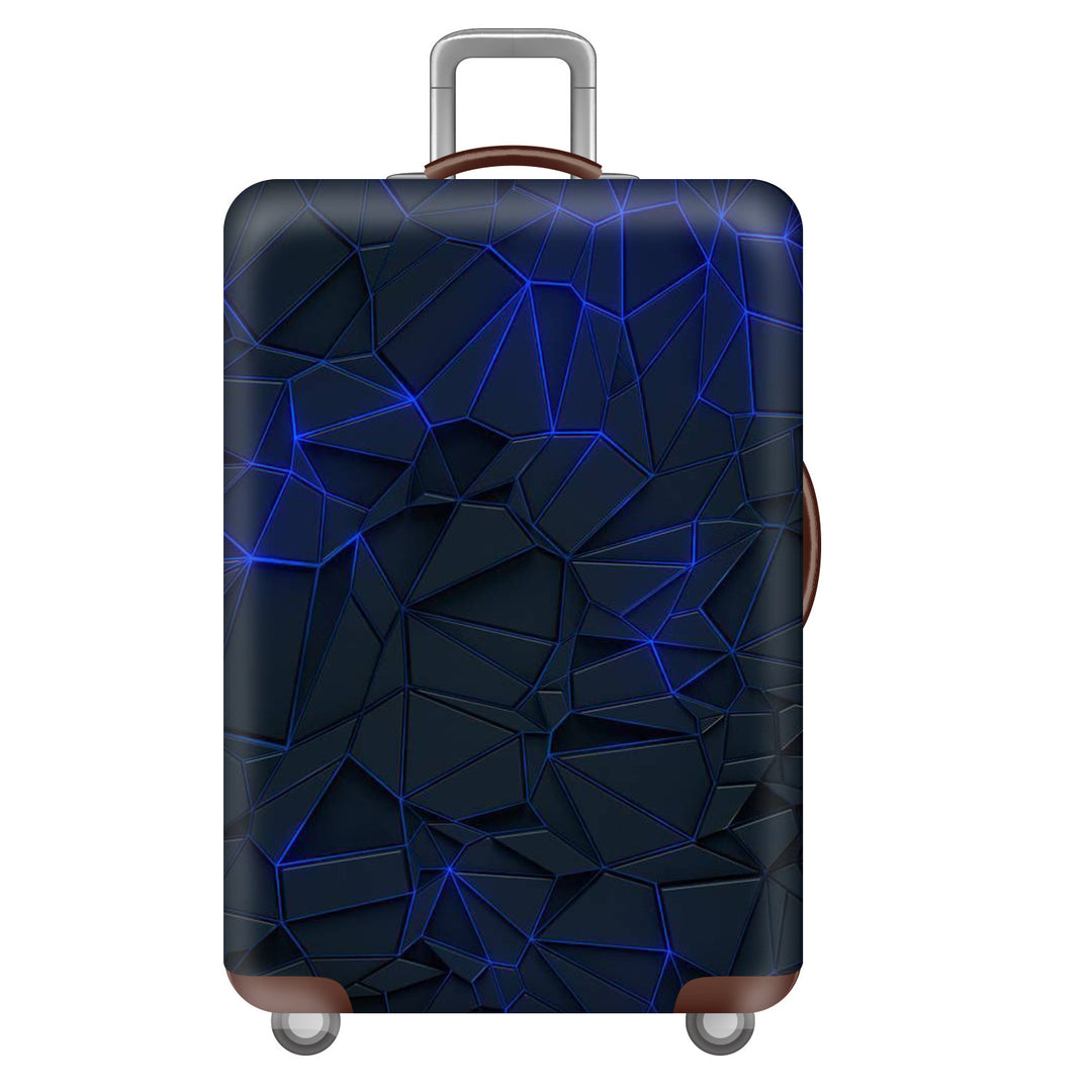 Unisex large hard shell suitcase with sturdy trolley handle and elastic motif protective cover superhero design Bowlift