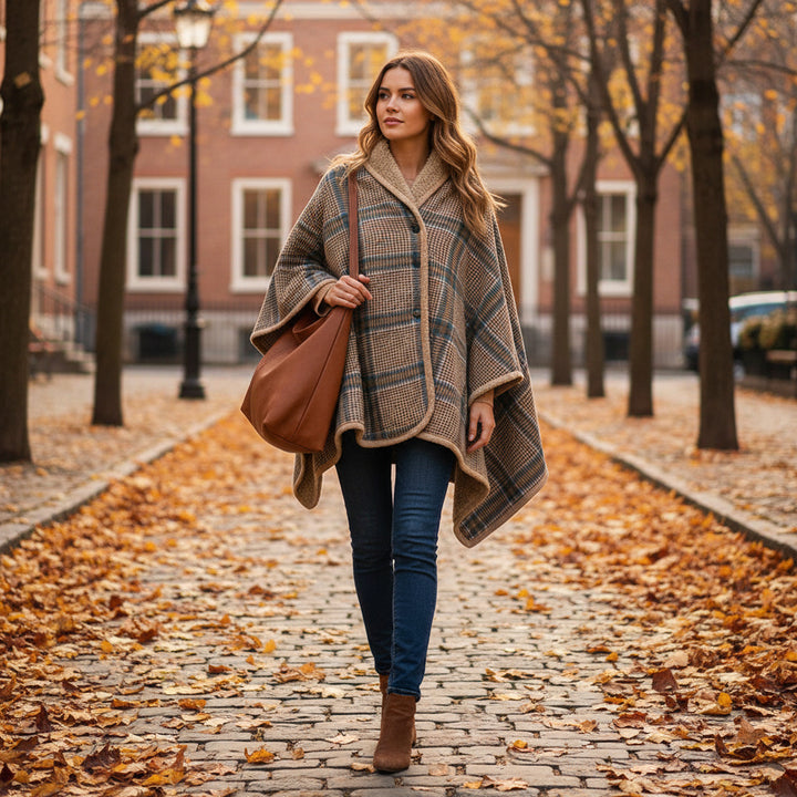 Women Cozy Blanket Poncho Bowlift