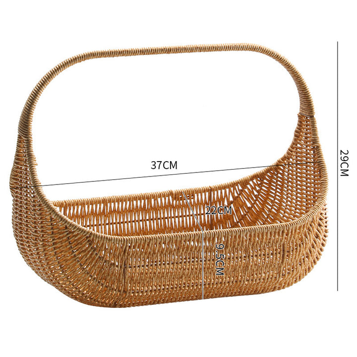Handcrafted Curved Woven Storage Basket Bowlift