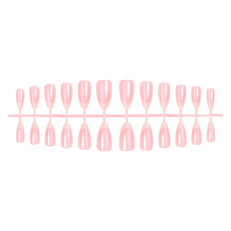 Elegant French Tip Press-On Nails Bowlift
