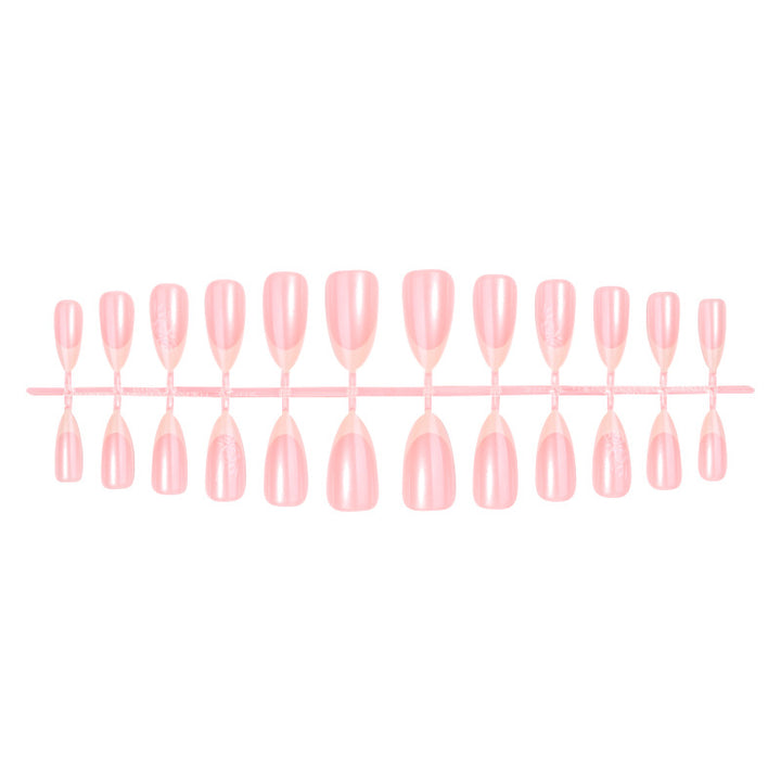Elegant French Tip Press-On Nails Bowlift